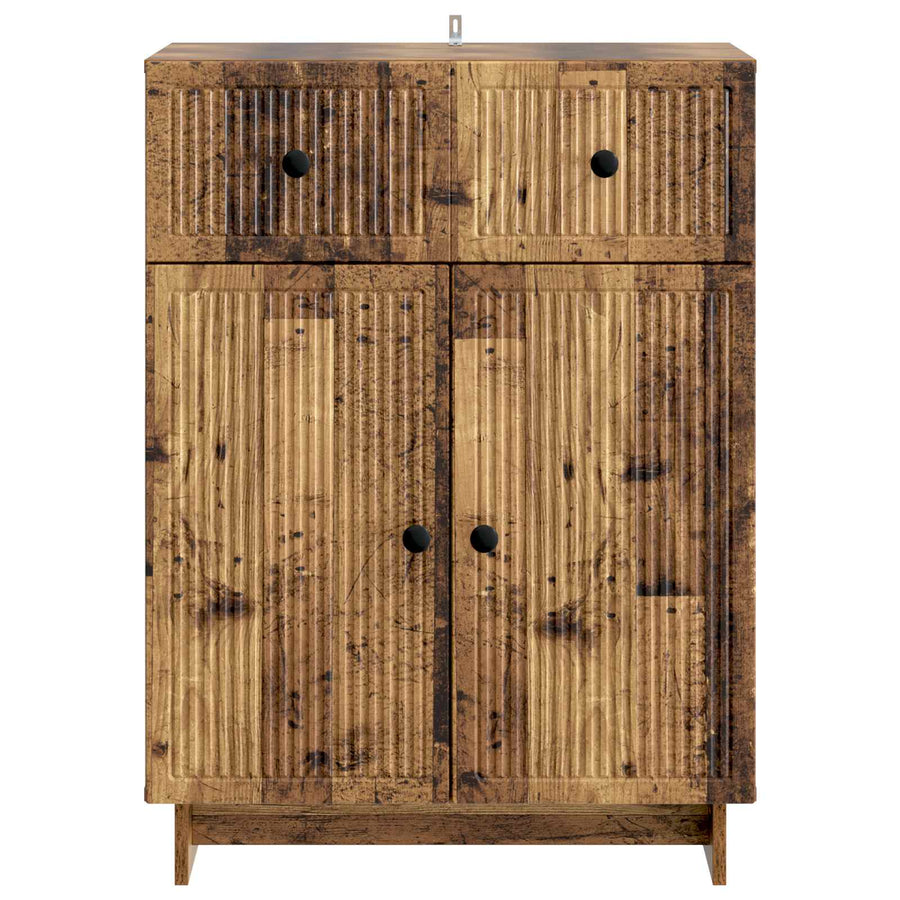 Dressoir met lade Oud hout 66 x 34,5 x 90 cm Bewerkt hout