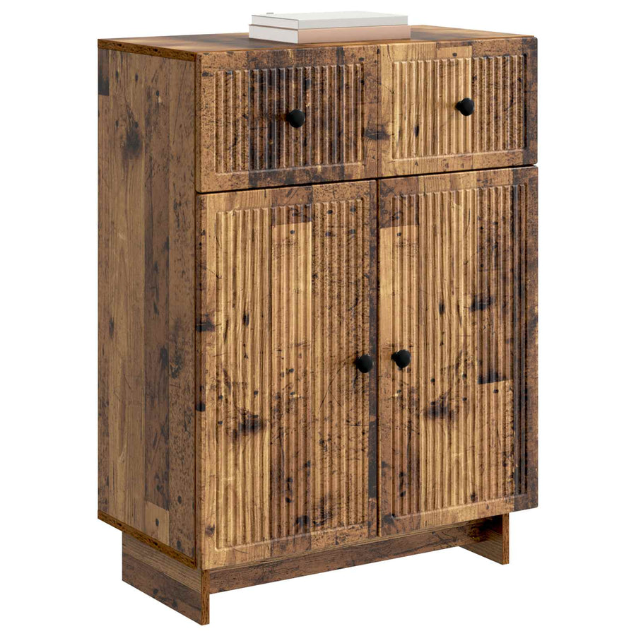 Dressoir met lade Oud hout 66 x 34,5 x 90 cm Bewerkt hout