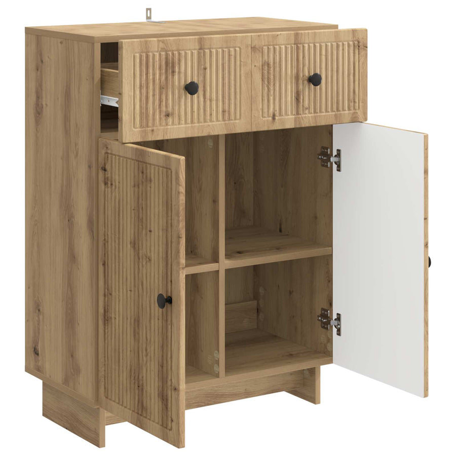 Dressoir Artisanaal eiken 66 x 34,5 x 90 cm Bewerkt hout