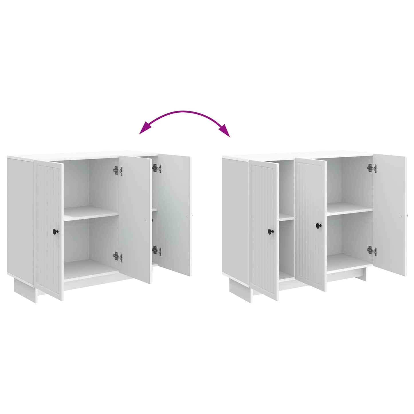 Dressoir Wit 89 x 34,5 x 80 cm Bewerkt hout