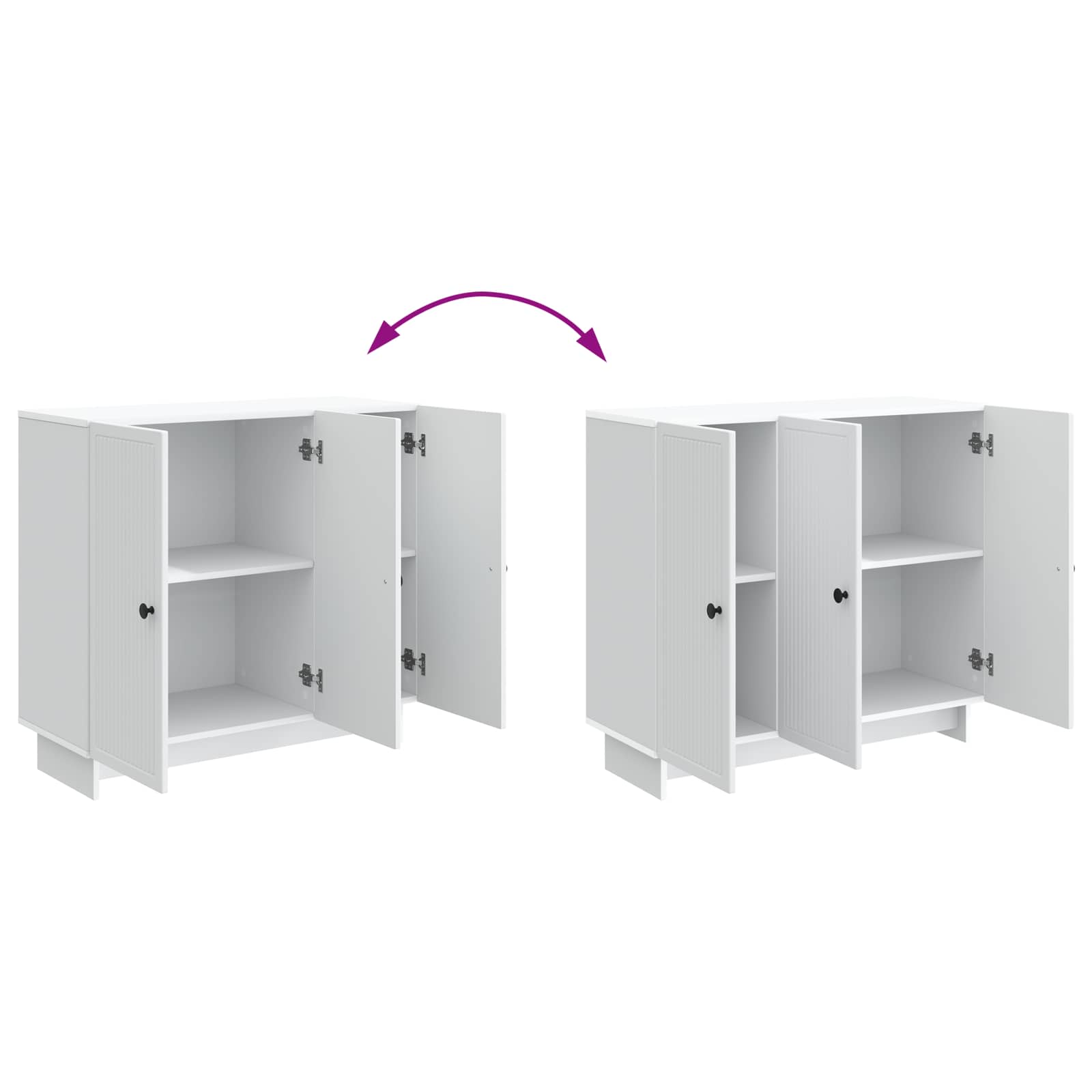 Dressoir Wit 89 x 34,5 x 80 cm Bewerkt hout