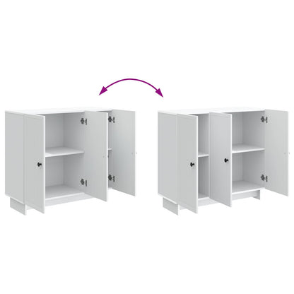 Dressoir Wit 89 x 34,5 x 80 cm Bewerkt hout