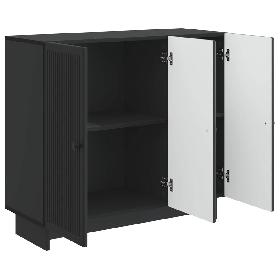 Dressoir Zwart 89 x 34,5 x 80 cm Bewerkt hout