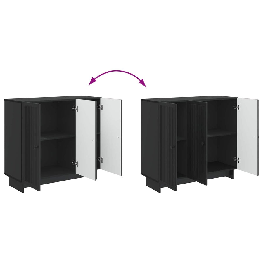 Dressoir Zwart 89 x 34,5 x 80 cm Bewerkt hout