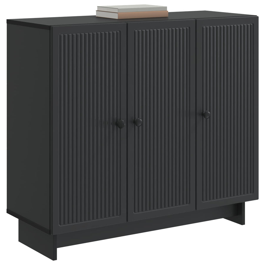 Dressoir Zwart 89 x 34,5 x 80 cm Bewerkt hout