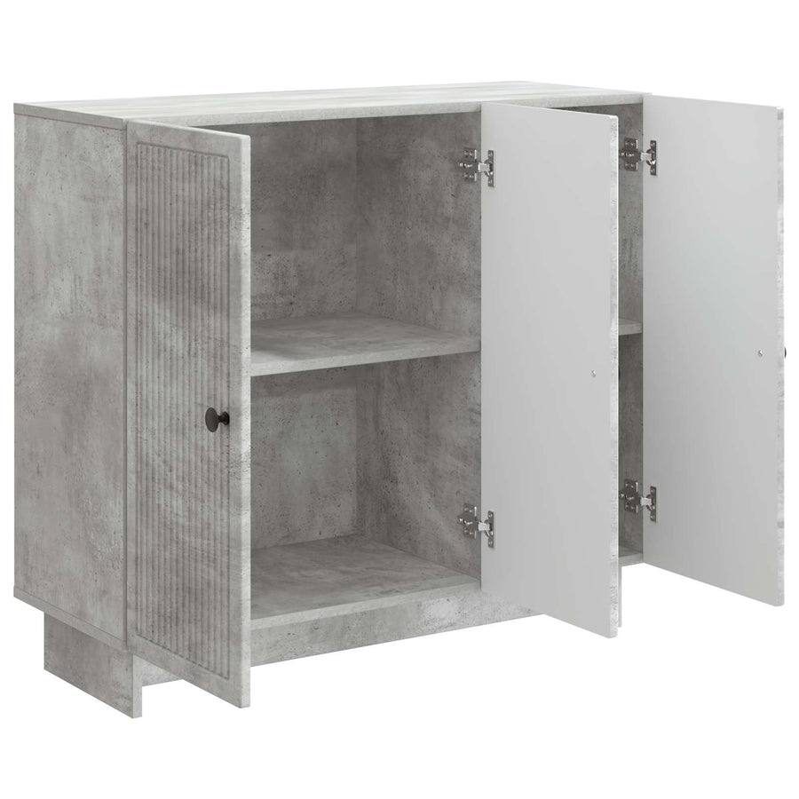 Dressoir Betongrijs 89 x 34,5 x 80 cm Bewerkt hout
