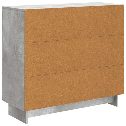 Dressoir Betongrijs 89 x 34,5 x 80 cm Bewerkt hout