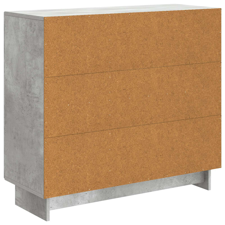 Dressoir Betongrijs 89 x 34,5 x 80 cm Bewerkt hout