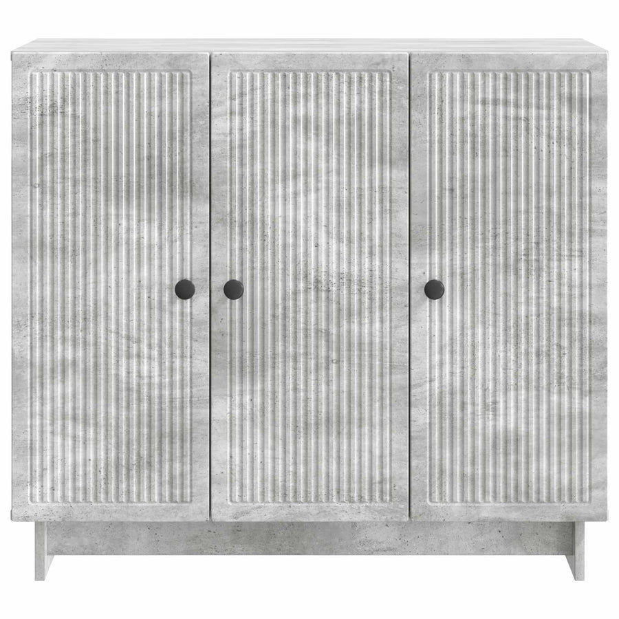 Dressoir Betongrijs 89 x 34,5 x 80 cm Bewerkt hout