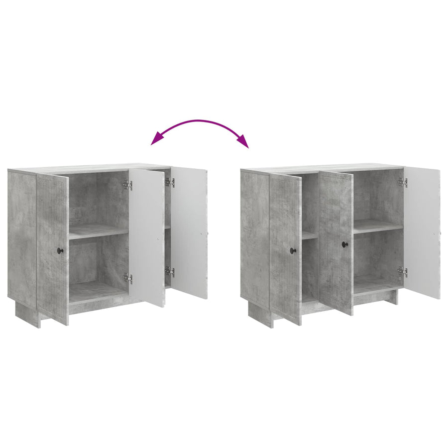 Dressoir Betongrijs 89 x 34,5 x 80 cm Bewerkt hout