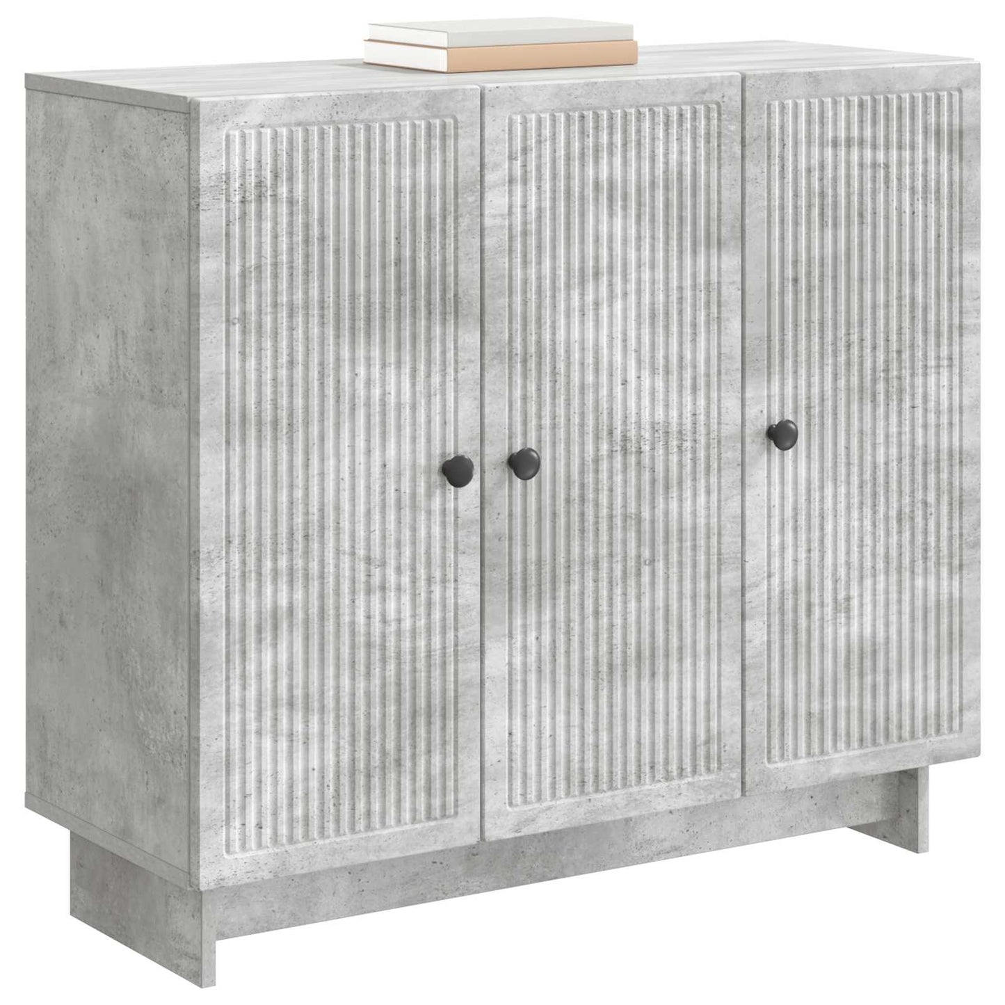 Dressoir Betongrijs 89 x 34,5 x 80 cm Bewerkt hout