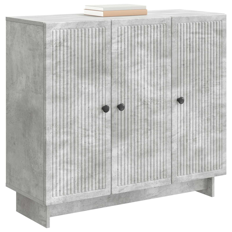 Dressoir Betongrijs 89 x 34,5 x 80 cm Bewerkt hout
