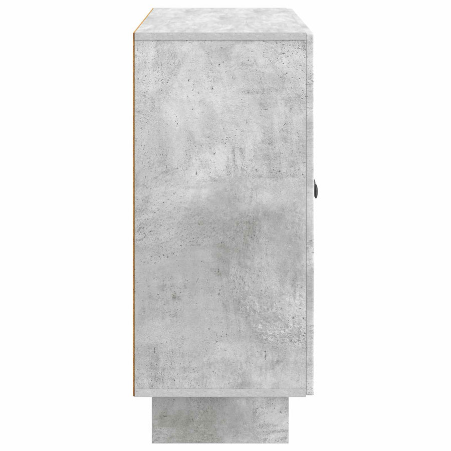 Dressoir Betongrijs 89 x 34,5 x 80 cm Bewerkt hout