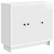 Dressoir hoogglans wit 89x34,5x80 cm bewerkt hout