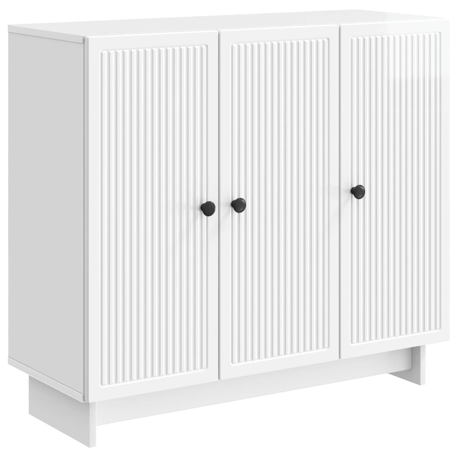 Dressoir Hoogglans Wit 89 x 34,5 x 80 cm Bewerkt hout