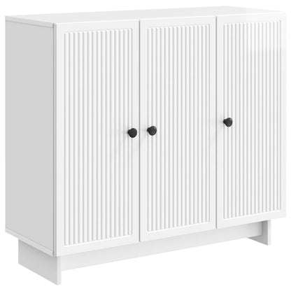 Dressoir Hoogglans Wit 89 x 34,5 x 80 cm Bewerkt hout