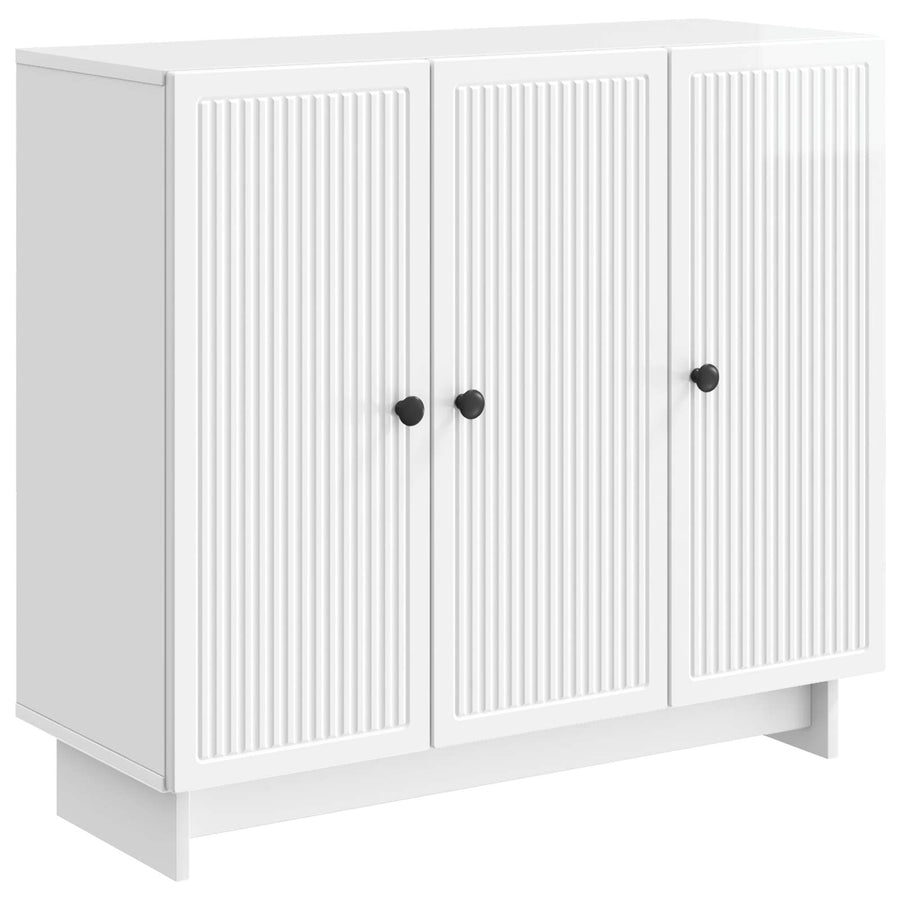 Dressoir Hoogglans Wit 89 x 34,5 x 80 cm Bewerkt hout
