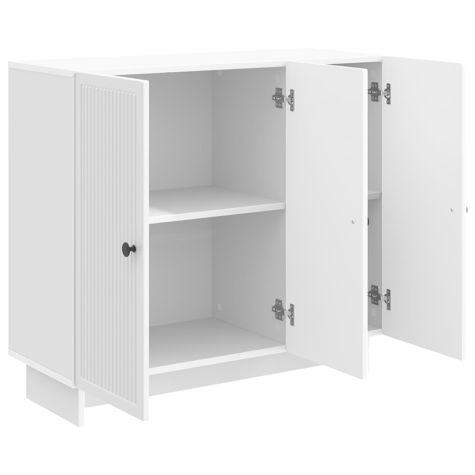Dressoir Hoogglans Wit 89 x 34,5 x 80 cm Bewerkt hout