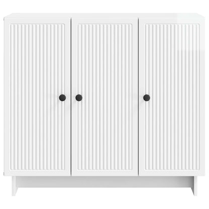 Dressoir Hoogglans Wit 89 x 34,5 x 80 cm Bewerkt hout
