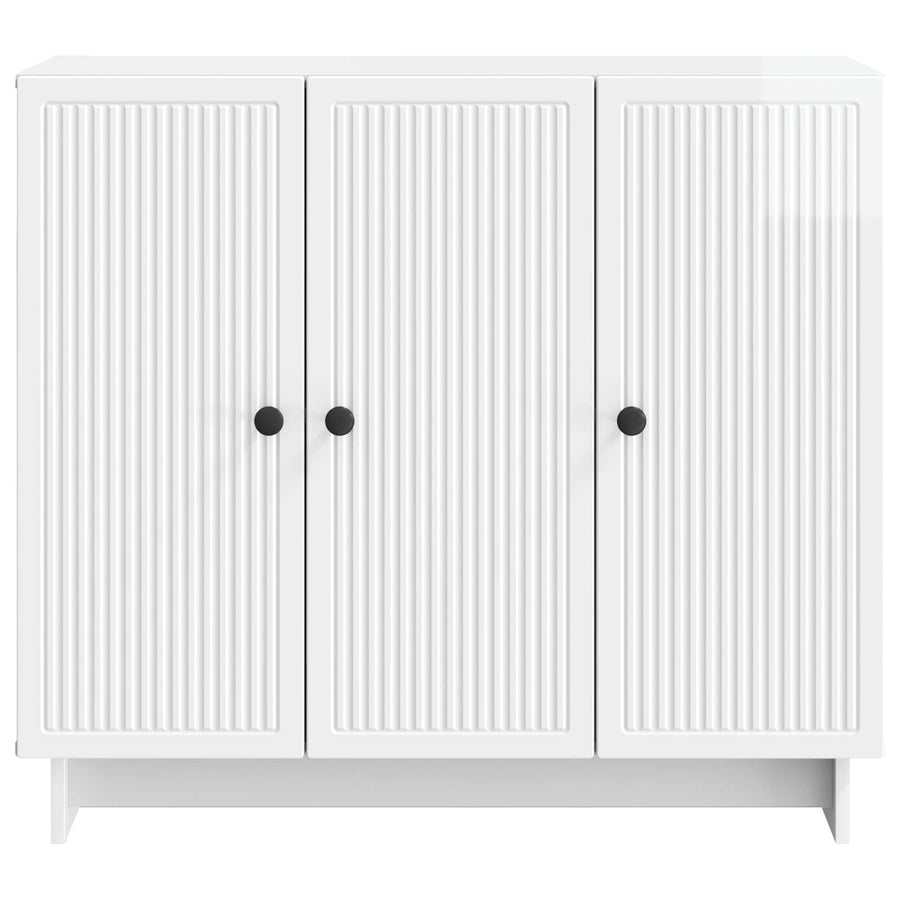 Dressoir Hoogglans Wit 89 x 34,5 x 80 cm Bewerkt hout