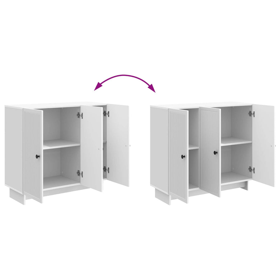 Dressoir Hoogglans Wit 89 x 34,5 x 80 cm Bewerkt hout