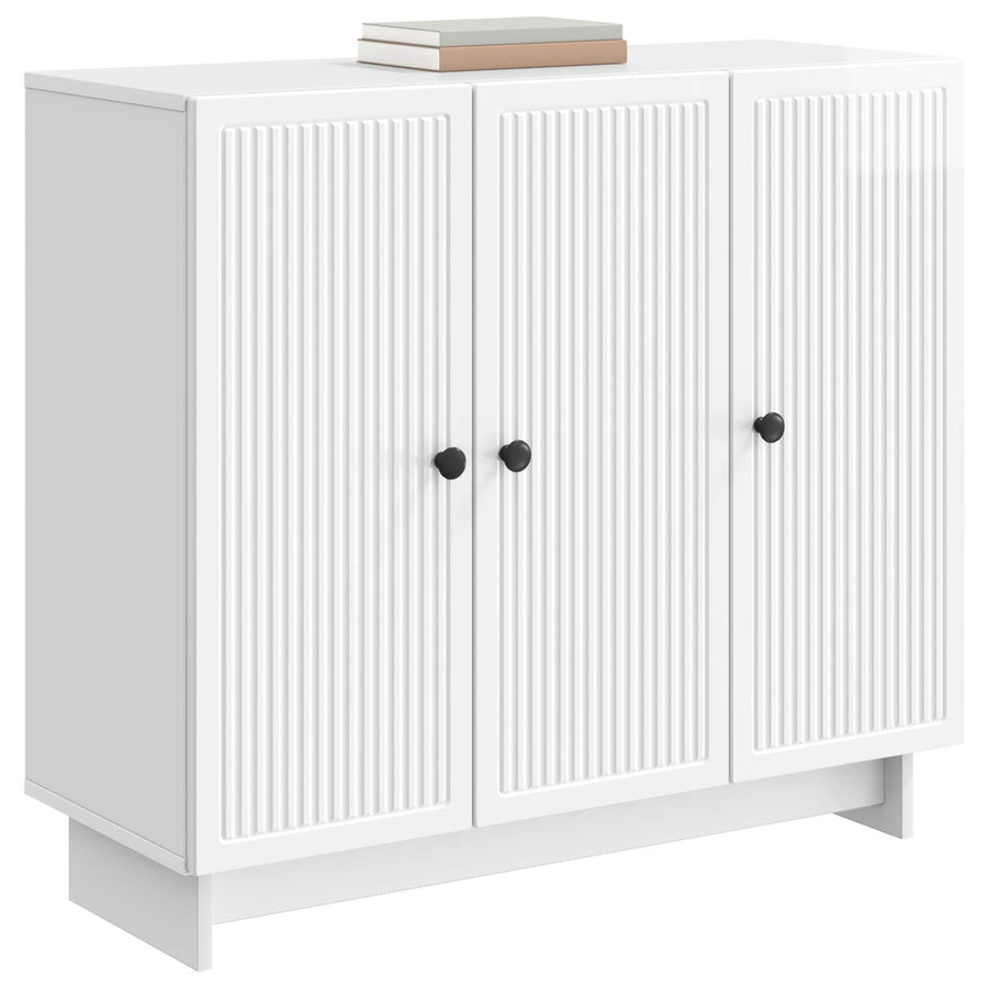 Dressoir Hoogglans Wit 89 x 34,5 x 80 cm Bewerkt hout