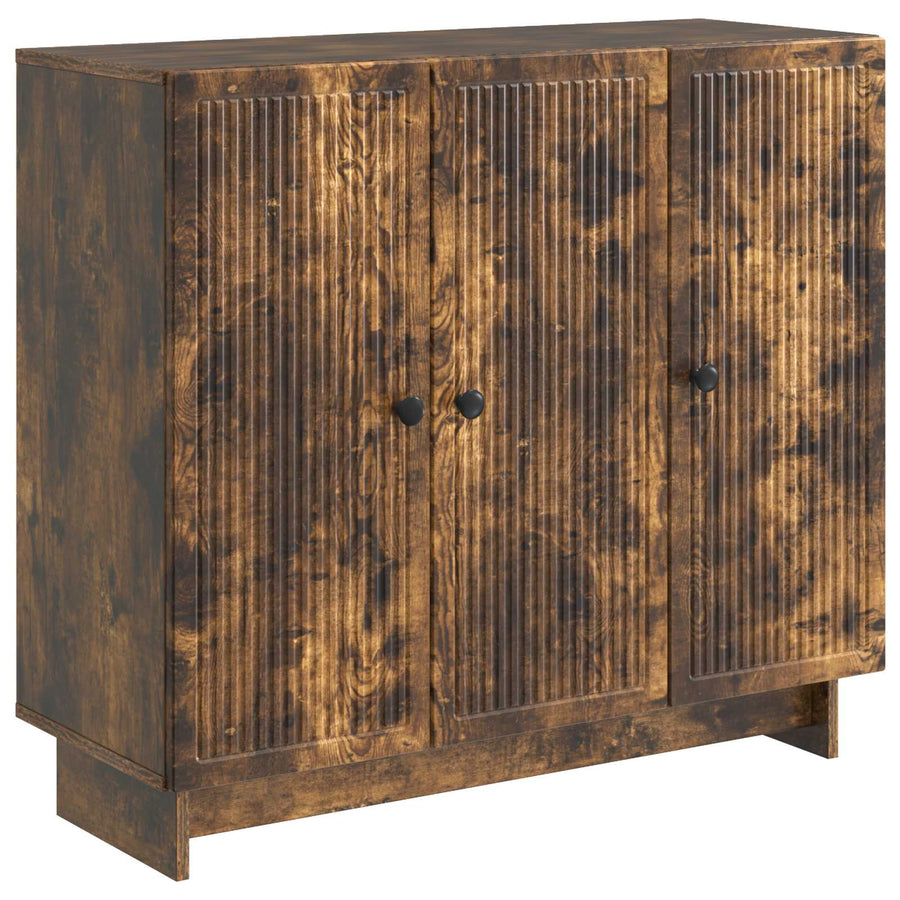 Dressoir Gerookt eiken 89 x 34,5 x 80 cm Bewerkt hout