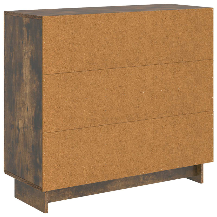 Dressoir Gerookt eiken 89 x 34,5 x 80 cm Bewerkt hout