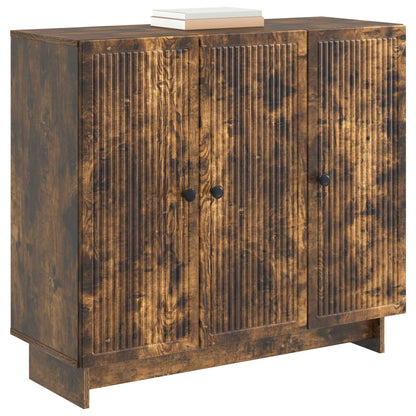 Dressoir Gerookt eiken 89 x 34,5 x 80 cm Bewerkt hout
