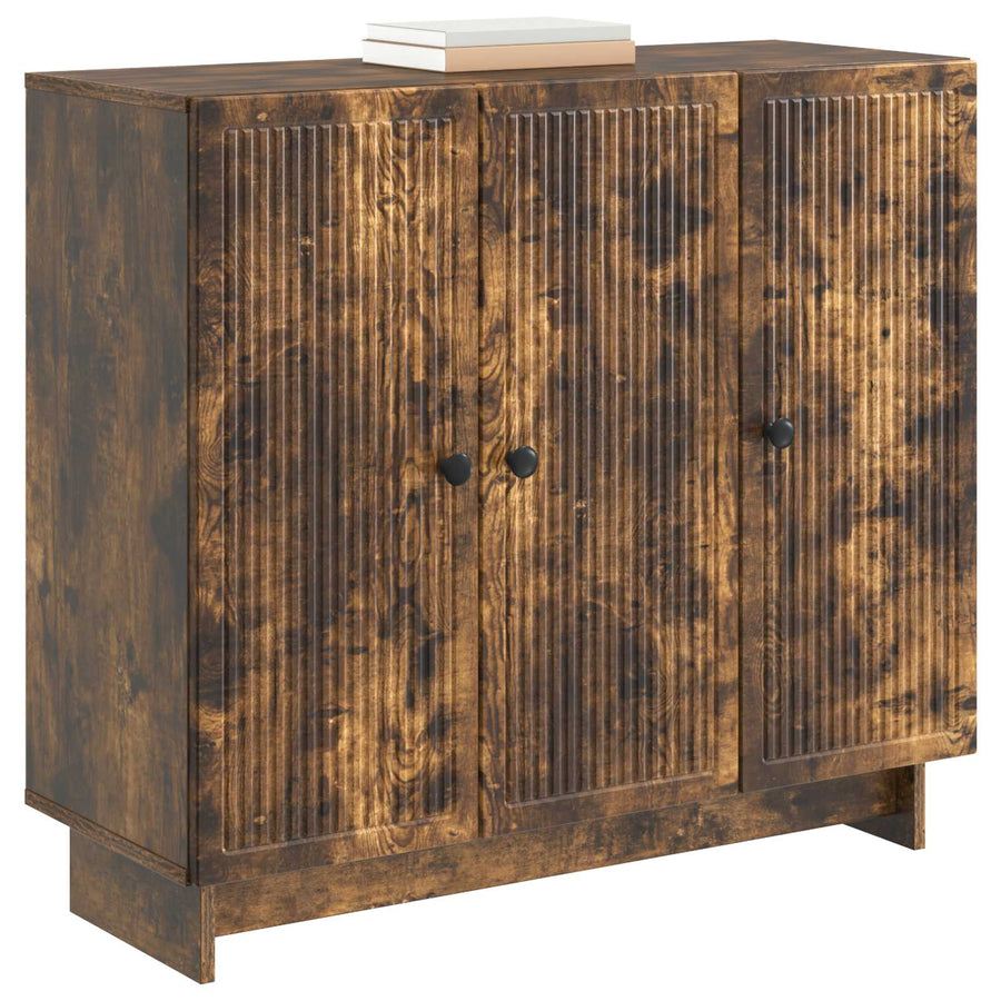 Dressoir Gerookt eiken 89 x 34,5 x 80 cm Bewerkt hout