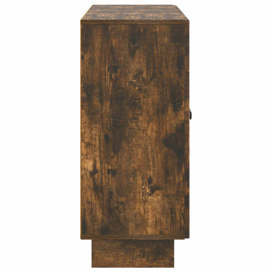 Dressoir Gerookt eiken 89 x 34,5 x 80 cm Bewerkt hout