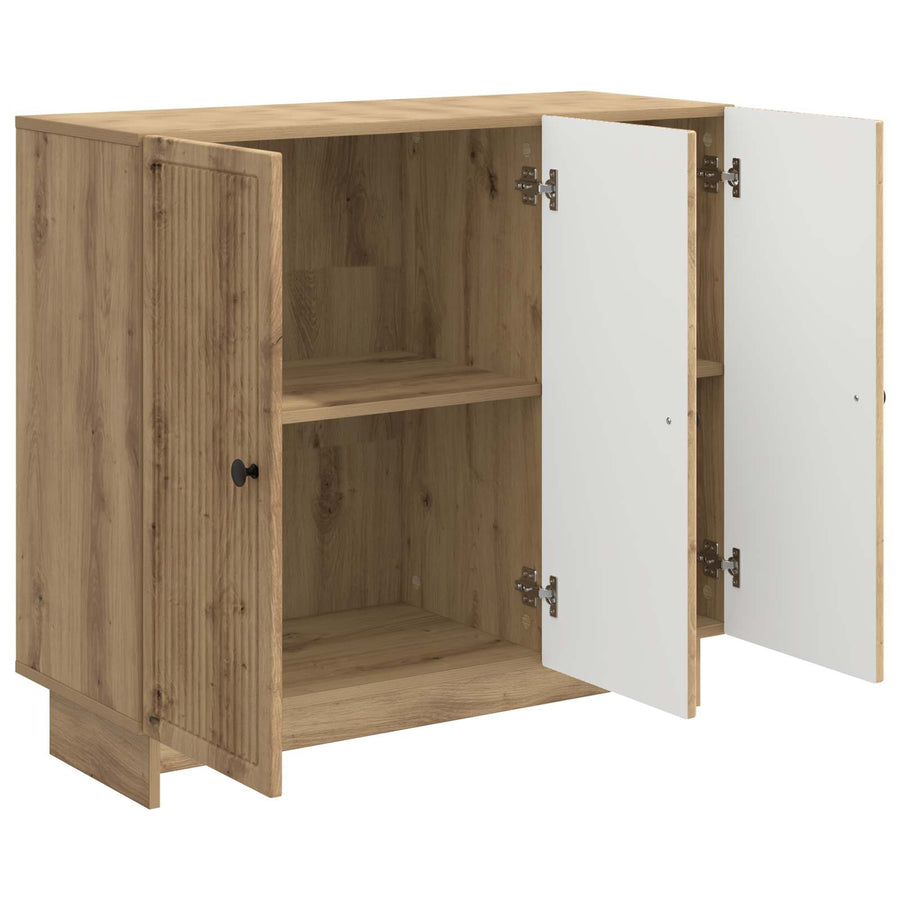 Dressoir Artisanaal eiken 89 x 34,5 x 80 cm Bewerkt hout