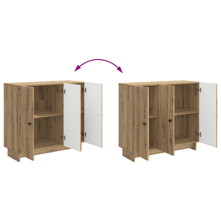 Dressoir Artisanaal eiken 89 x 34,5 x 80 cm Bewerkt hout