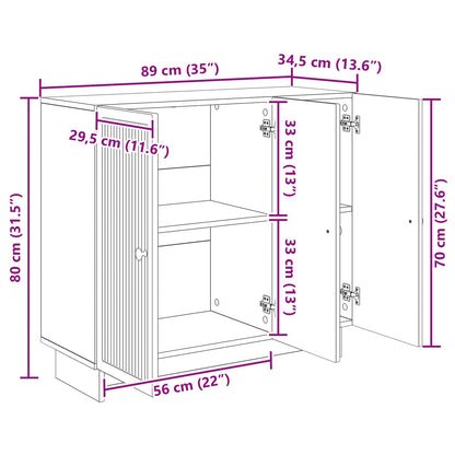 Dressoir Artisanaal eiken 89 x 34,5 x 80 cm Bewerkt hout