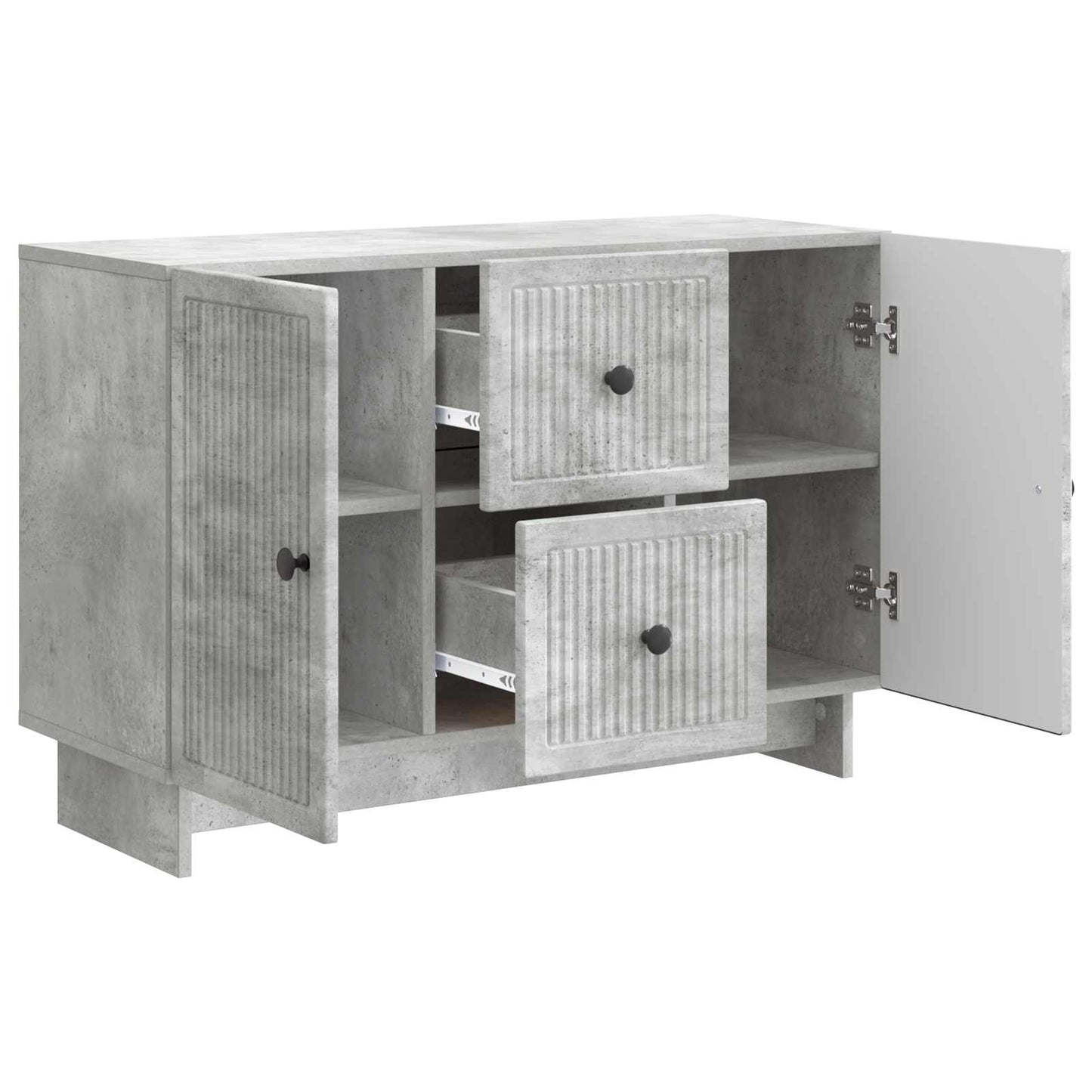 Dressoir met lade Betongrijs 89 x 34,5 x 60 cm Bewerkt hout