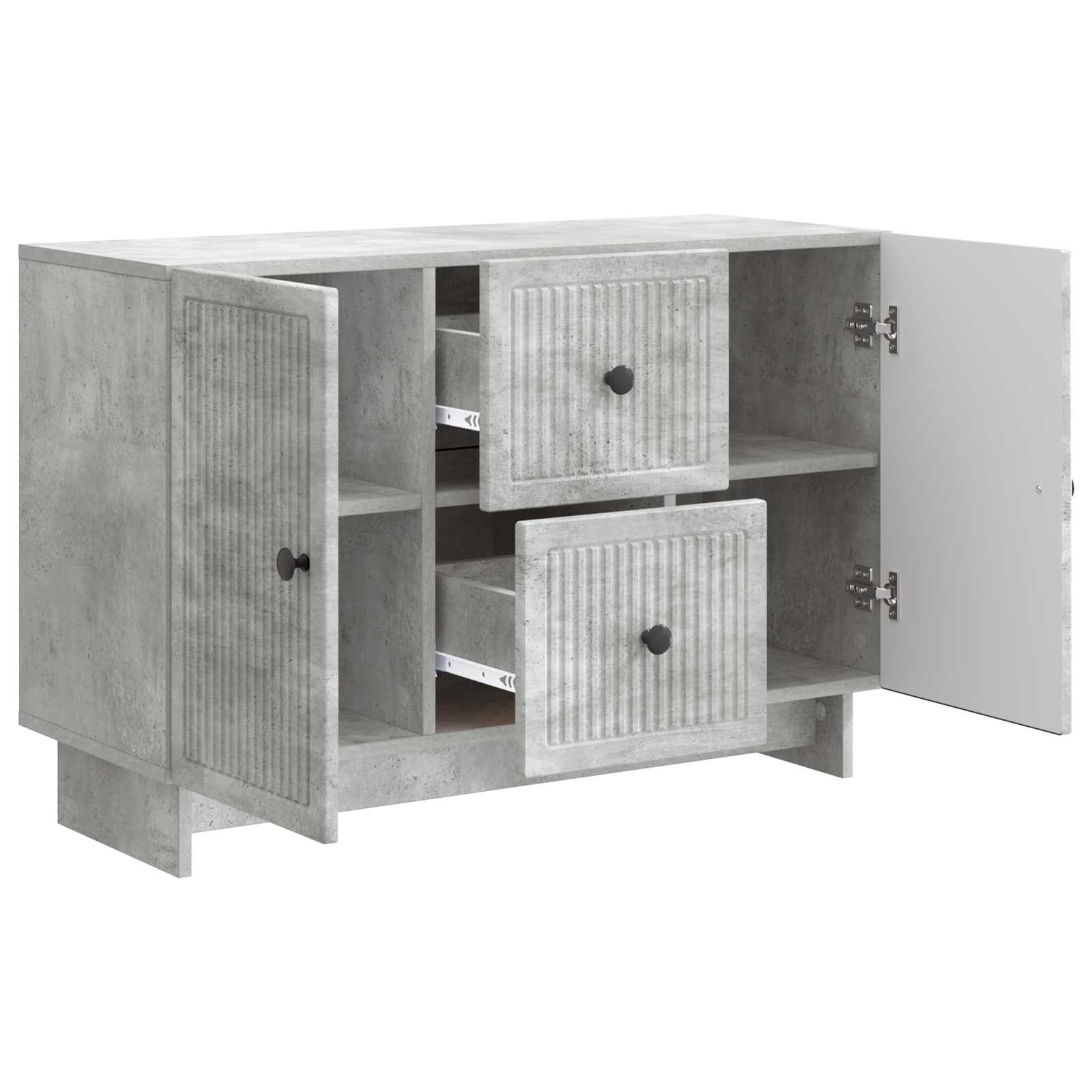Dressoir met lade Betongrijs 89 x 34,5 x 60 cm Bewerkt hout