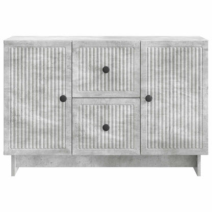Dressoir met lade Betongrijs 89 x 34,5 x 60 cm Bewerkt hout