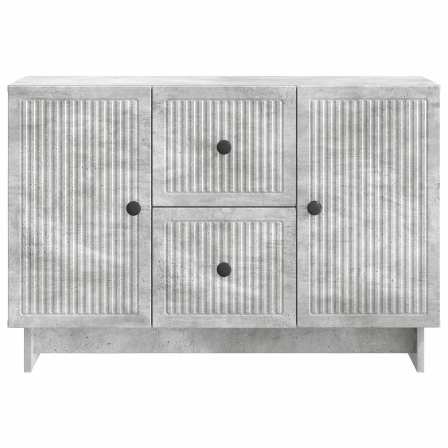 Dressoir met lade Betongrijs 89 x 34,5 x 60 cm Bewerkt hout
