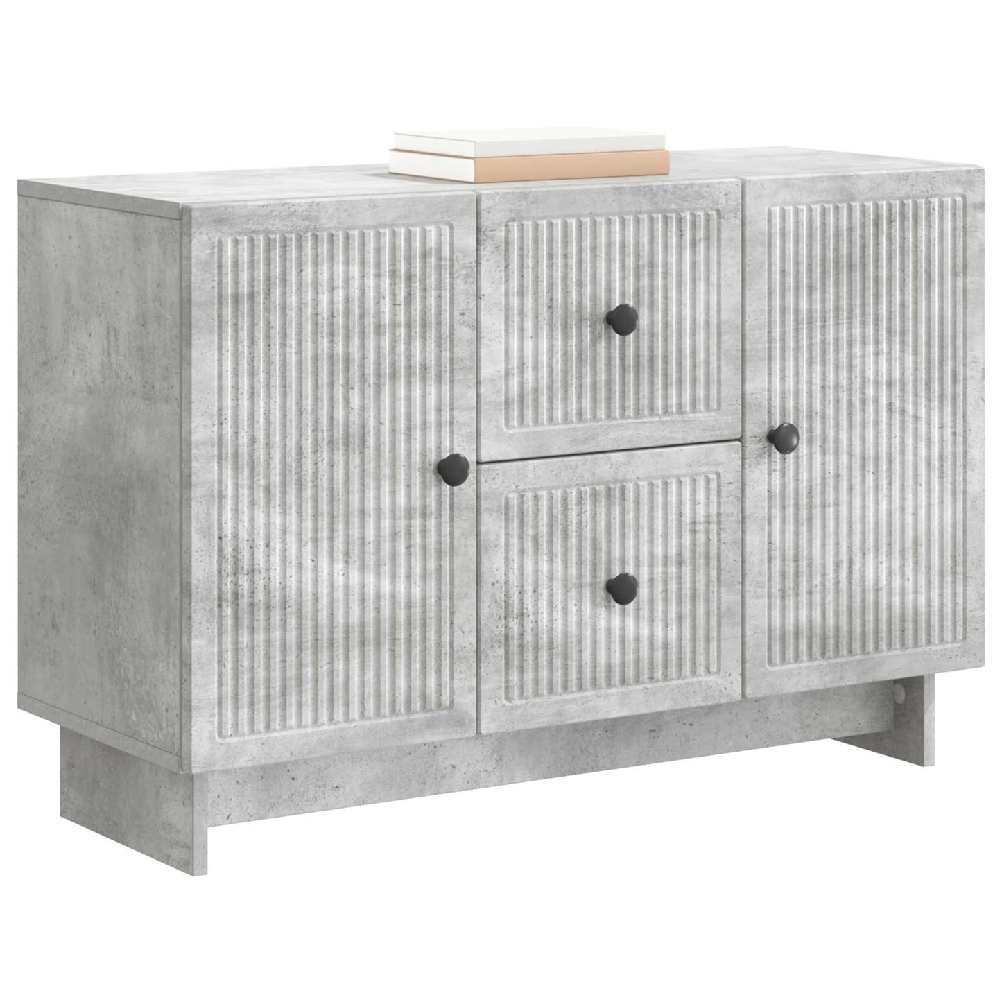 Dressoir met lade Betongrijs 89 x 34,5 x 60 cm Bewerkt hout