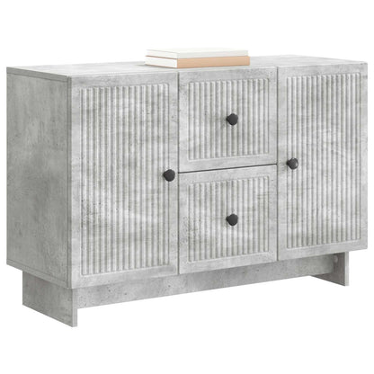 Dressoir met lade Betongrijs 89 x 34,5 x 60 cm Bewerkt hout