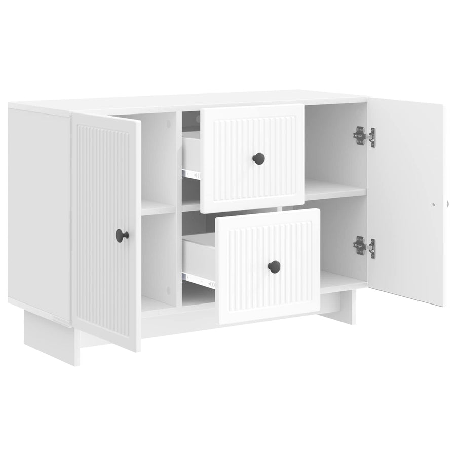 Dressoir met lade Hoogglans Wit 89 x 34,5 x 60 cm Bewerkt hout