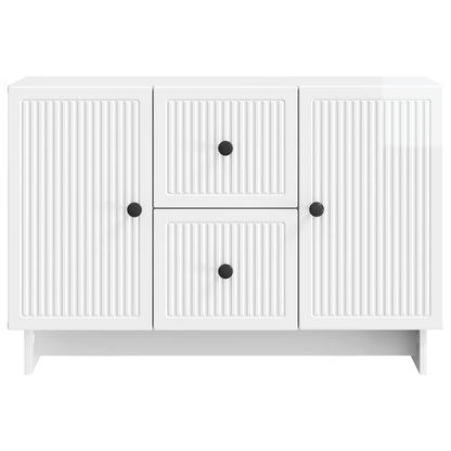 Dressoir met lade Hoogglans Wit 89 x 34,5 x 60 cm Bewerkt hout