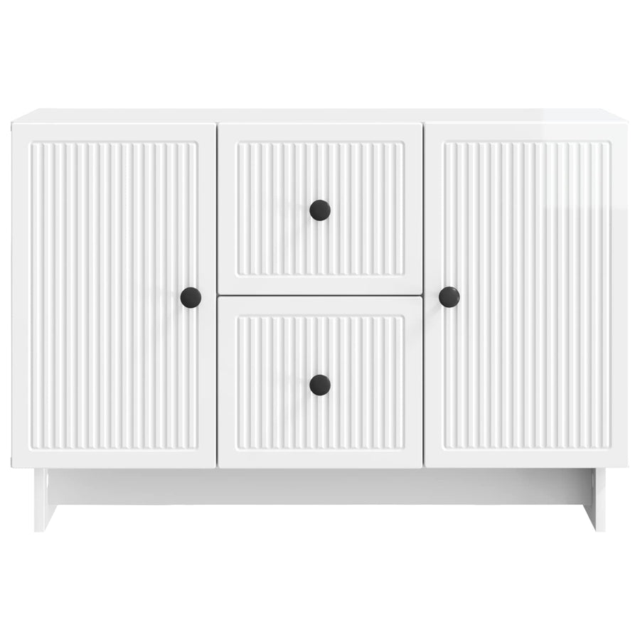 Dressoir met lade Hoogglans Wit 89 x 34,5 x 60 cm Bewerkt hout