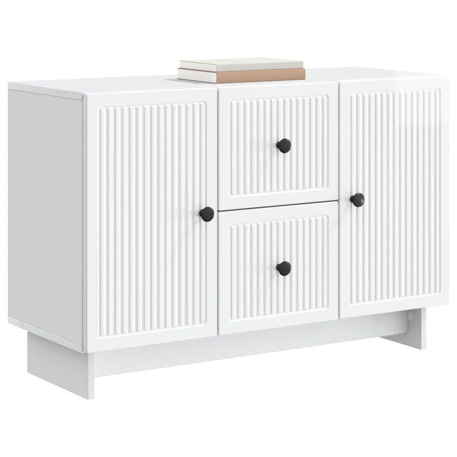 Dressoir met lade Hoogglans Wit 89 x 34,5 x 60 cm Bewerkt hout