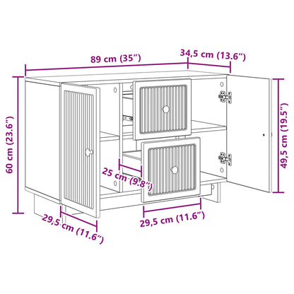Dressoir met lade Hoogglans Wit 89 x 34,5 x 60 cm Bewerkt hout