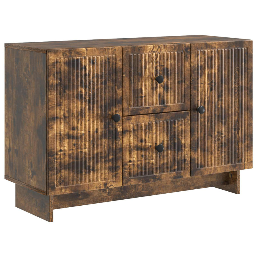 Dressoir met lade Gerookt eiken 89 x 34,5 x 60 cm Bewerkt hout