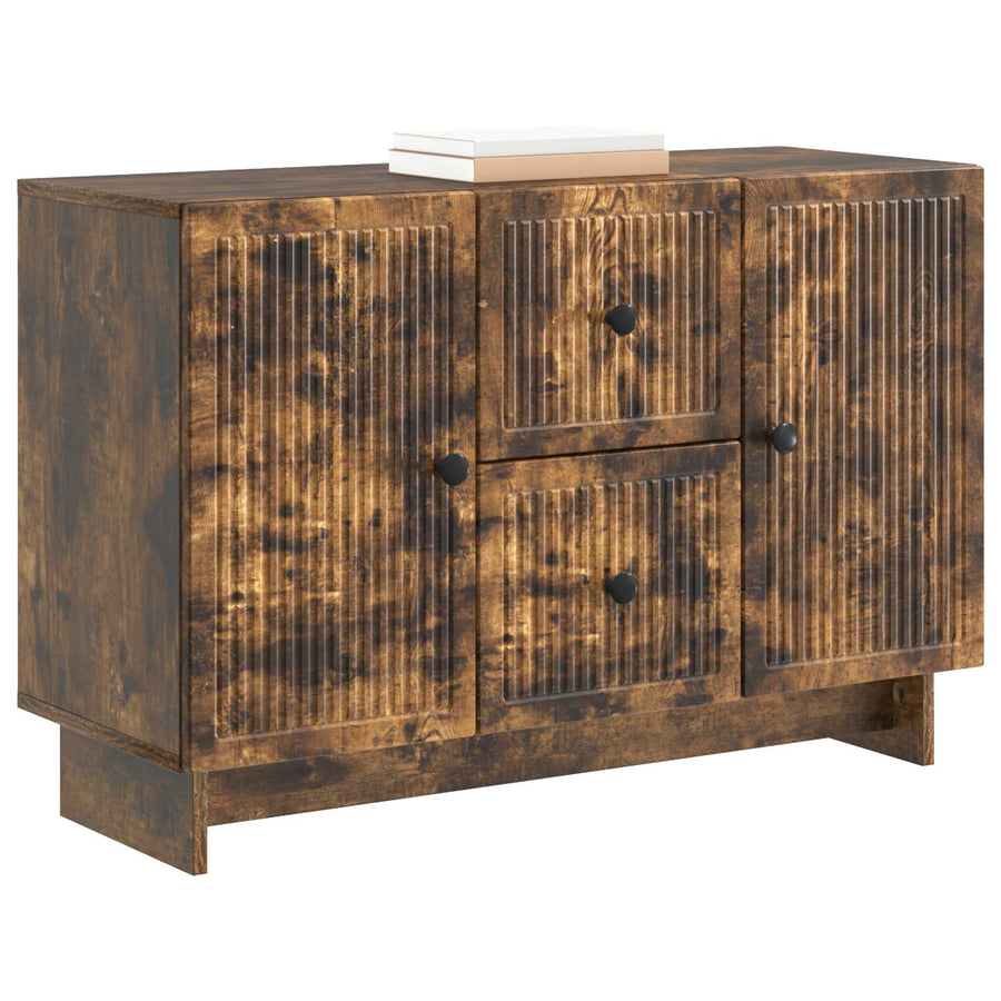 Dressoir met lade Gerookt eiken 89 x 34,5 x 60 cm Bewerkt hout