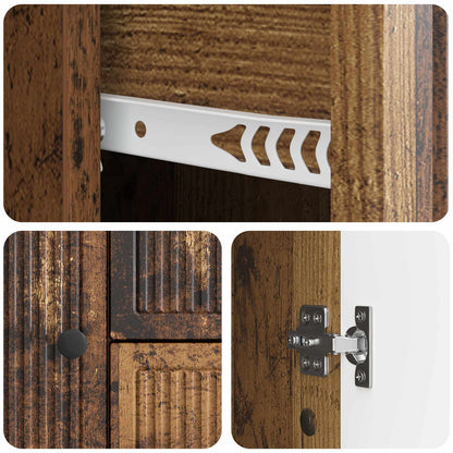 Dressoir met lade Oud hout 89 x 34,5 x 60 cm Bewerkt hout