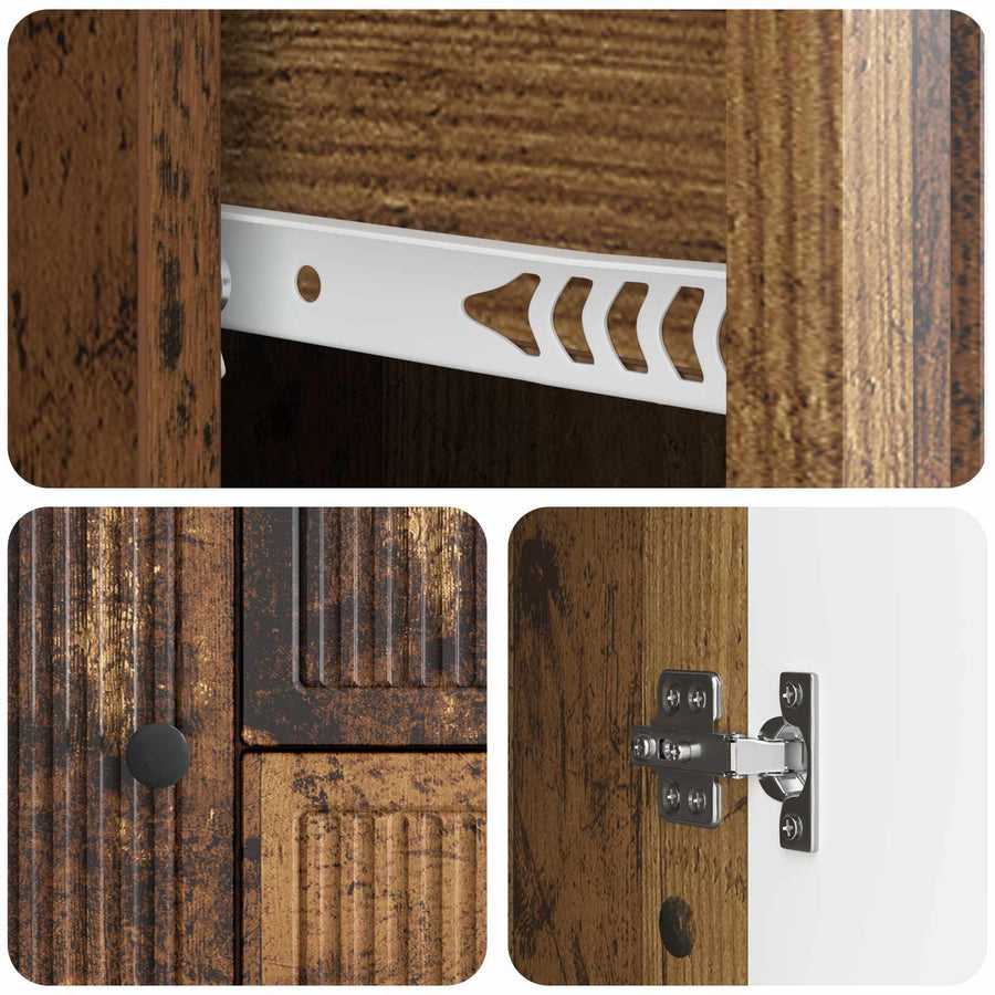 Dressoir met lade Oud hout 89 x 34,5 x 60 cm Bewerkt hout