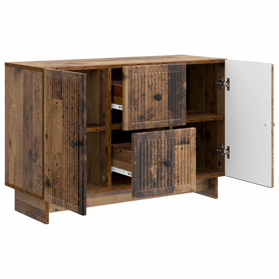 Dressoir met lade Oud hout 89 x 34,5 x 60 cm Bewerkt hout